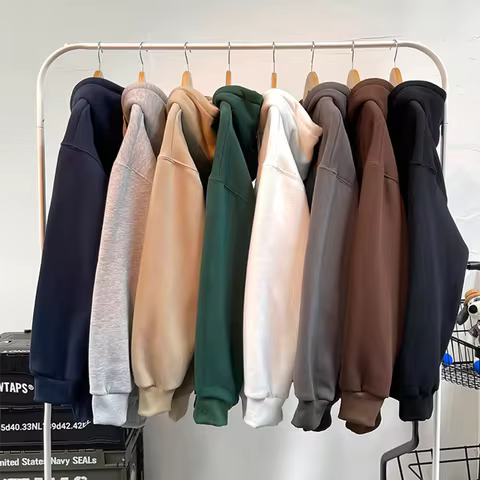 500g Mens 100% Heavy Cotton Hoodies Winter Long Sleeve Loose Fit Fleece Jacket Coats Casual Gothic P