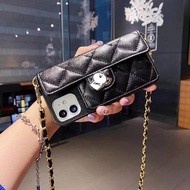 Softcase Casing Wallet Black beautiful chain FH86 for Xiaomi Redmi 9A 9i 9T 13C 14C A1 A1+ A2 A3 Not