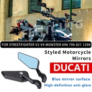 Premium Styled Mirrors for DUCATI Streetfighter V2 V4 Monster 696 796 821 1200 – HD Glass, Motorcycl