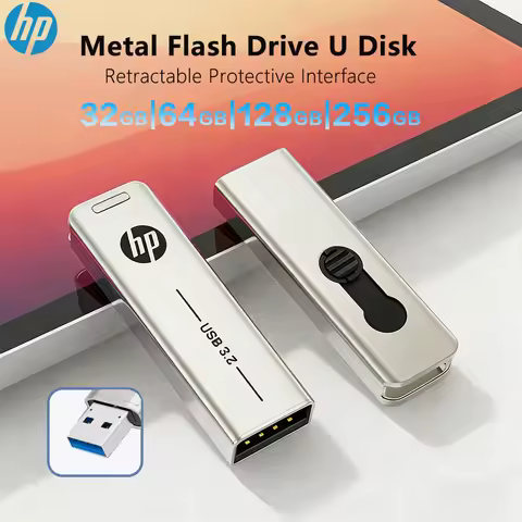 HP X796W USB Flash Drive USB3.2 64GB 128GB 256GB Push-Pull Metal Body Computer Office USB Flash Driv
