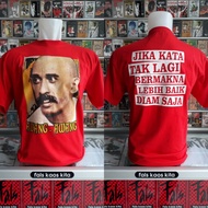 MERAH KATUN Iwan fals awang awang T-Shirt Red Cotton Material Without Side Stitching Built Up