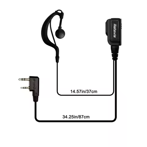 Retevis EEK026 Walkie Talkie Accessories Original G-type Ear-hook High-power Earpiece for H777/RT21/
