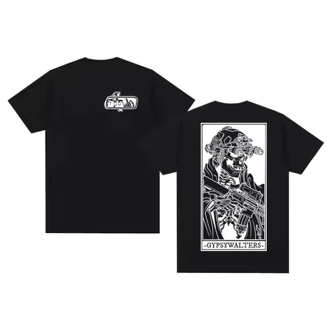 Forward Observations Group Vintage t-shirt Death Skeleton Satan Gothic Cotton Men Oversized Y2k T sh