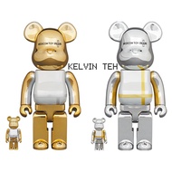 BE@RBRICK MEDICOM TOY PLUS GOLD CHROME   100% & 400%  BE@RBRICK MEDICOM TOY PLUS SILVER CHROME 100％ 