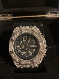 德國DICLA 皇家滿天星鑲鑽石英商務腕錶(矽膠錶款) DC929-6