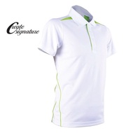RIGHTWAY Outrefit Collared T-shirt - White / Apple Green- QD25