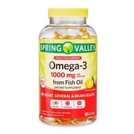 Spring Valley | Dầu Cá Siêu Cô Đặc Vị Chanh Omega 3 1000mg (180 Viên)