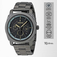 jam tangan fashion pria Fossil Machine analog strap rantai hitam Chronograph Black Stainless Steel water resistant luxury watch mewah ekslusif elegant sporty original FS5172