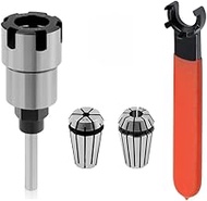 1/4 Inch 1/2 Inch Shank Router Collet Extension Rod with 1/4", 8mm, 1/2" ER20 Spring Collet and ER20