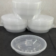 10pcs Oval Leche Flan Plastic Container 400ml with CLEAR COVER