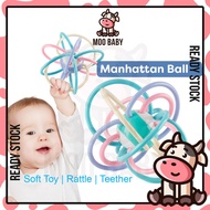 ⭐Moo Baby Manhattan Ball Baby Teether Baby Rattle Ball Teether Ball Baby Toys 0 12 Months Soft Toys 