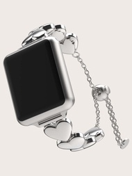 1 pieza Correa de reloj compatible con Apple Watch con adorno de corazón