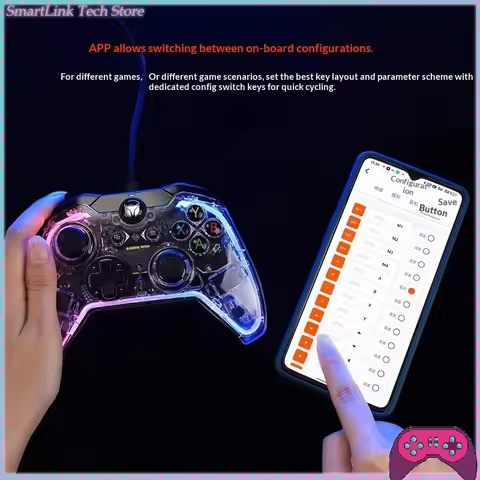 BIGBIG WON C1 lite S Wired Game Controller For Switch PS4 Win10/11 Joystick RGB Light Audio Rainbow 