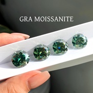 100% GRA Moissanite Turquoise Green Jewelry DIY Accessories 1CT-5CT