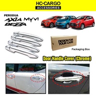 HC-CARGO Perodua Myvi 2018 - 2025 Bezza Axia Door Handle Cover Chrome Protector Guard
