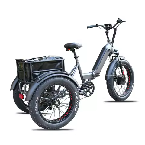 special design cheap 24 inch fat tricycle folding frame electric tricycle 3 wheel electric bike trik