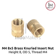 M4 8x5 Brass Insert Nut Brass Hot Melt Nut Thread M4/ M4 Thread/