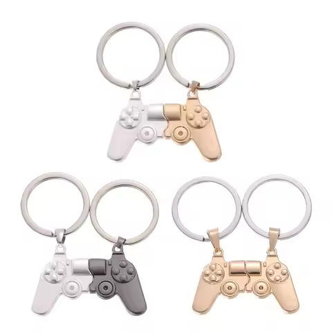 2 Pieces/set Valentines Day Gifts Keychain for Couples Game Controller Funny Matching Keychain Boyfr