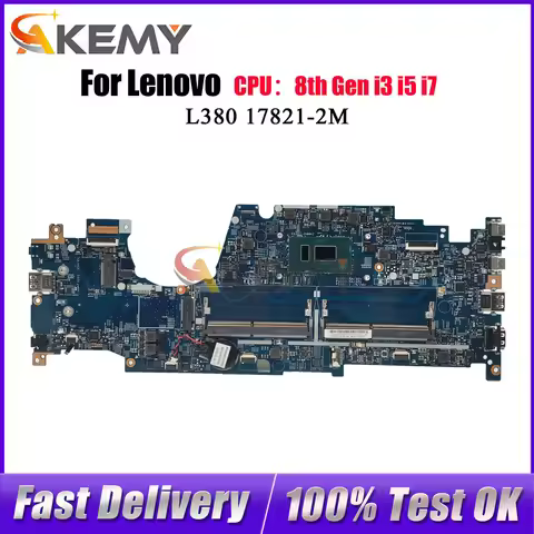 For Lenovo ThinkPad L380 S2 17821-2M Laptop Motherboard With I3 I5 7th 8th Gen CPU 100% Fully Tested