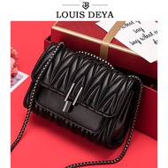 Small square bag 【1718人收藏】LOUIS DEYA真皮小包女褶皱小方包百搭链条单肩腋下斜挎包  新款 现货 25.4.27