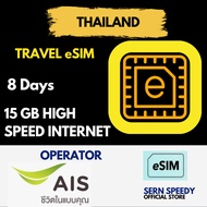 【THAILAND】 Travel eSIM AIS 8days plan 15GB 泰国上网卡 THAILAND eSIM