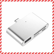 日本熱銷 - USB-C讀卡器 4-port 四合一超高速USB集線器 for TF SD Micro SD USB Micro USB for MacBook Chromebook Smart Ph