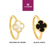 HABIB ( Mother of Pearl / Black Onyx ) Ring in 585/14K Yellow Gold YCLR00218