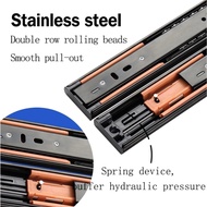 Hydraulic Drawer Guide Rail Drawer Slider Bearing Heavy Duty drawer guide soft close 3 Fold