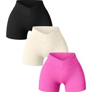 New Yoga Wear Shorts Women's V-Waist Summer Hip Raise High Waist Tight Fitness Cycling Pants Three-P