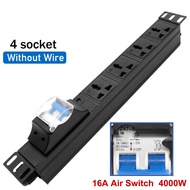 ปลั๊กไฟ PDU แบบมีเบรกเกอร์ คุณภาพสูง รางปลั๊กไฟ ไร้สาย รางปลั๊กไฟ มีสวิตช์เปิดปิด 16A 4000W สวิตช์แอ