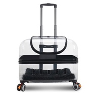 Pet Trolley Case Cat Bag Portable Two Cats Luggage Cage Transparent Dog Airline Box Stroller