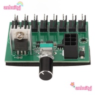 AHTY Fan Splitter Controller Hub, 8 Channel 6Pin Power Interface PWM Fan Splitter, Practical DC 12V 
