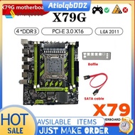 X79G Motherboard+ Cable+Bezel LGA2011 4XDDR3 RECC Slot M.2 NVME PCI-E X16 6XUSB2.0 SATA3.0 Server Ga