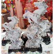 7inches,9inches,11inches,16inches Silver White horse hold money bag 2026 fengshui display