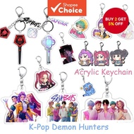 4pcs KPop Demon Hunters Acrylic Keychains Saja Boys Souvenirs Key Ring Collections  4pcs KPop Demon 