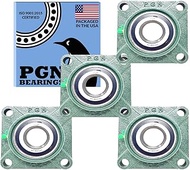 PGN UCF208-24 Pillow Block Bearing - Pack of 4 Square Flange Mounted Pillow Block Bearings - Chrome 