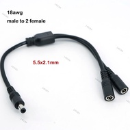 18awg 7A 30CM DC 12V 24V 1 Male to 2 Female 2 Way Splitter Connector DC Power Supply Adapter Extensi