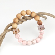 072115七輪調和手串/粉澳寶崖柏木/天然/手鏈/水晶/能量石/原生態