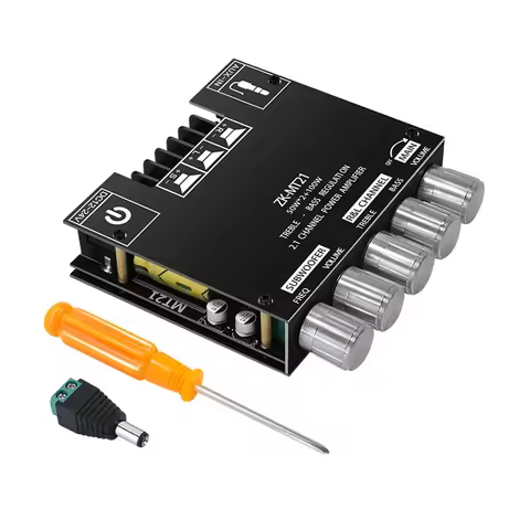 2.1 Channel Bluetooth-Compatible AMP Board with Treble and Bass Control 50Wx2+100W Amplifier Board B