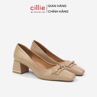 Cillie Office Women's High Heels with Solid Square Heel and Luxurious Buckle CG13