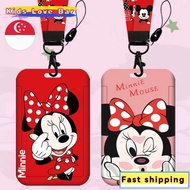 (SG Seller) Ezlink Card Holder With Lanyard Disney Mickey Mouse Lanyard Anime Cartoon Minnie Phone Neck Strap Hang Rope Key ID Card Badge Holder Card Cover