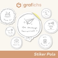 [54 pcs] Stiker Bulat Label Olshop Custom Free Desain Template LB09 - LB15 by Grafichs