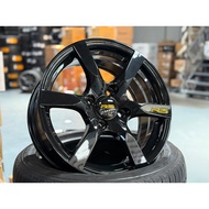 New 16x7 ET38 Proton R3 Rim (4 wheel) Black 4x114.3