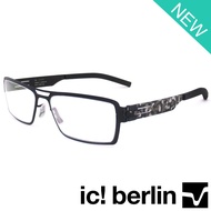 Ic Berlin Glasses Model 004 C-2 Black Reionizaton Military Pattern Full frame Joint Legs Stainless S