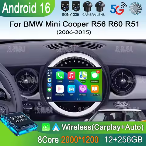 Car Radio Android 16 For BMW Mini Cooper R56 R60 R51 2006 - 2015 GPS Carplay Navigation Stereo Auto 