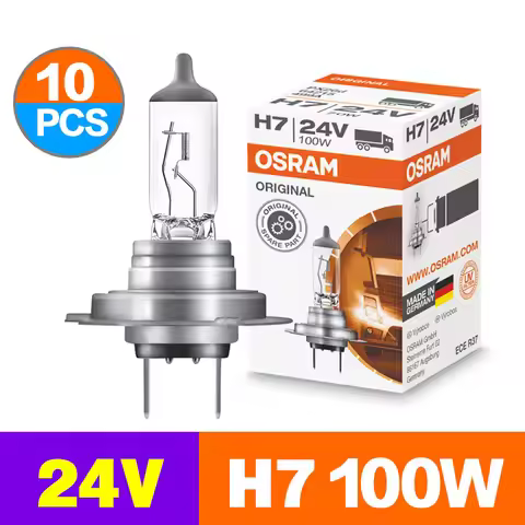 OSRAM Original Headlight Lamps 24V H7 10PCS 100W 62250 PX26d Trucks Bulbs Bus Low Beam High Beam Sup