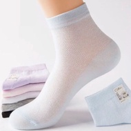 100% Cotton Socks Women's Socks Summer Thin Style Mid-Tube Solid Color Cotton Socks Mesh Breathable Deodorant Cotton Sports Socks