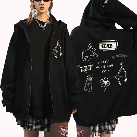 Conan Gray Wishbone Eleven Eleven Zipper Hoodie Man Woman Harajuku Long Sleeve Pullover Tops Zip Up 