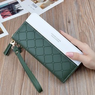 2026 Clutch Wallet Ladies Long Zipper Tassel Japanese Korean Stitching Embossed Large Capacity Walle