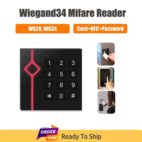 Wiegand 34/26 Mi-fare NFC KEYPAD Card Reader for Access Control 13.56Mhz 125KHZ Cards S50 Desfire Nt